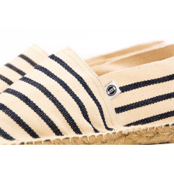 Espadrille Marinière Ecru et Marine - couture naturelle