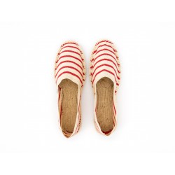 Espadrille Marinière Ecru et Rouge