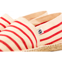 Espadrille Marinière Ecru et Rouge