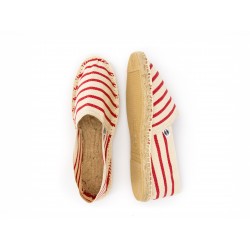 Espadrille Marinière Ecru et Rouge