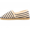Espadrille Marinière Ecru et Marine - couture bleue