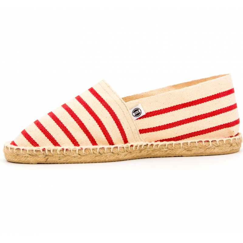 Espadrille Marinière Ecru et Rouge