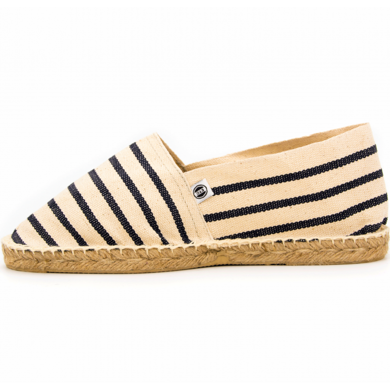 Espadrille Marinière Ecru et Marine - couture naturelle