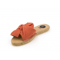 Espadrille Bowtie Velours Brique