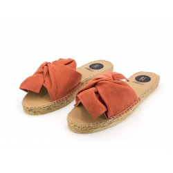 Espadrille Bowtie Velours Brique